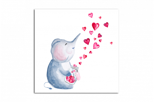 Картина Слоник с сердечками